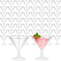 Vista 10 de Yinkin 12 Piezas Vasos de Martini de Plástico de 2 oz Desechables Transparentes para Cóctel Postre Parfait Vasos Irrompibles Mini Copas de Martini