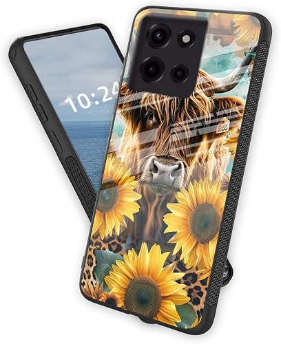FXIANGWL for Motorola Moto G Play 2025 Case, High Definition Tempered Glass Back