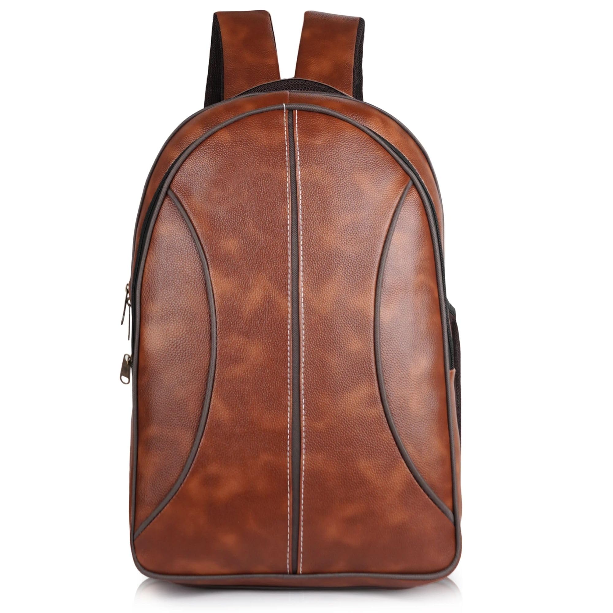 35L PU Leather Laptop Backpack for Men & Women | Fits Up to 15.6 Inch Laptop | Water-Resistant Office Business Travel College Backpack | Casual Daypack with Multiple Compartments-image-8