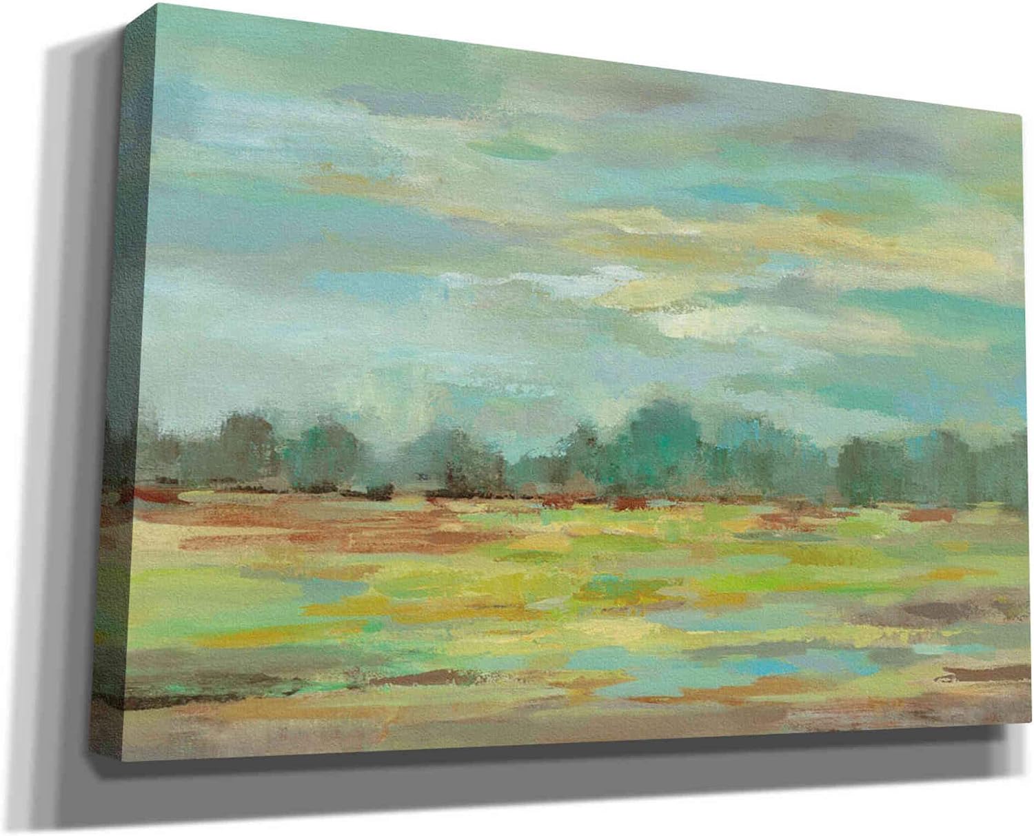 Epic Graffiti 'Teal Forest' by Silvia Vassileva, Canvas Wall Art, 18"x12"