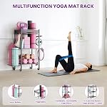 Sac de rangement pour tapis de yoga, porte-matelas de gymnastique, VOPEAK Stockage d'entraînement pour tapis de yoga, rouleau de mousse, salle de gymnastique Rangement d'équipement de gym pour la maison d'exercice et de fitness (métal)