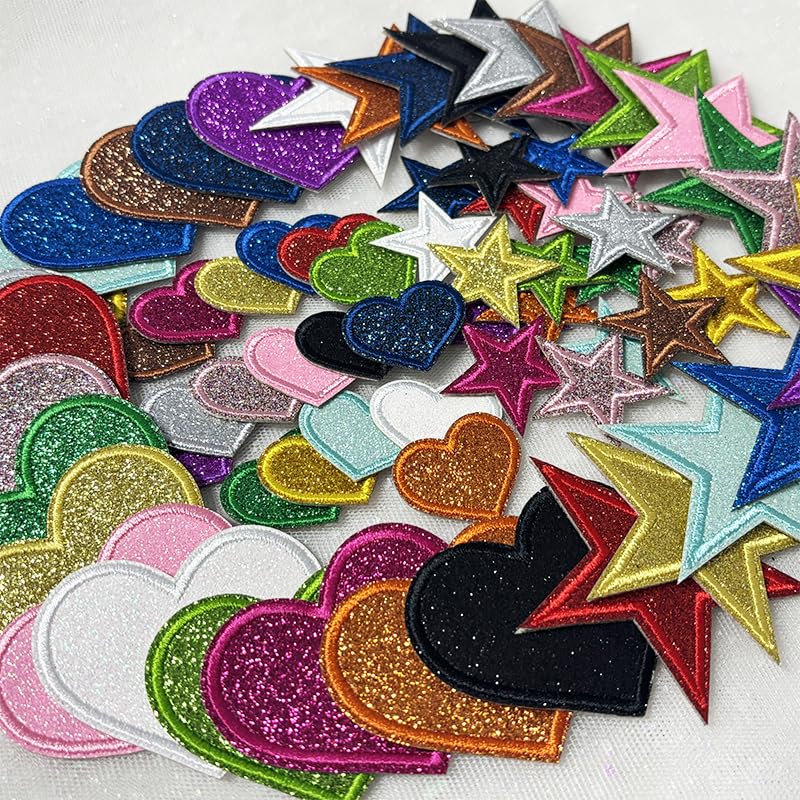 34 Pcs Iron On Heart Patches, 1.3" Small Embroidered Appliques for Clothes - image 7