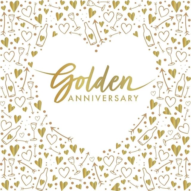 Creative Party Golden Anniversary 3-Ply Foil Stamped Lunch Napkin
