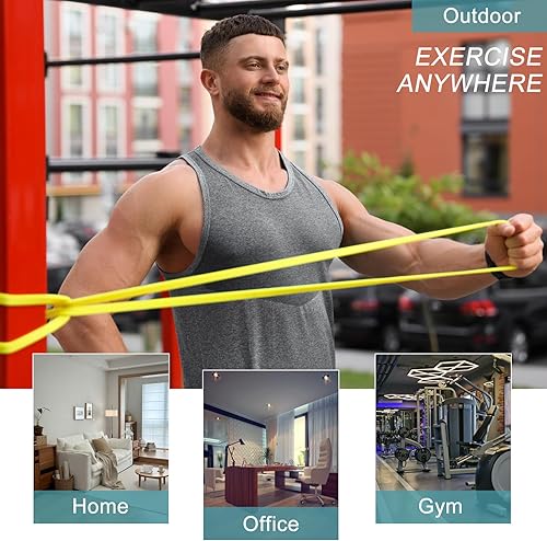 Miniatura 4 de Juego de 12 bandas de resistencia, asistencia para dominadas, entrenamiento de fuerza y terapia física para gimnasio en casa  Bandas de bucle de