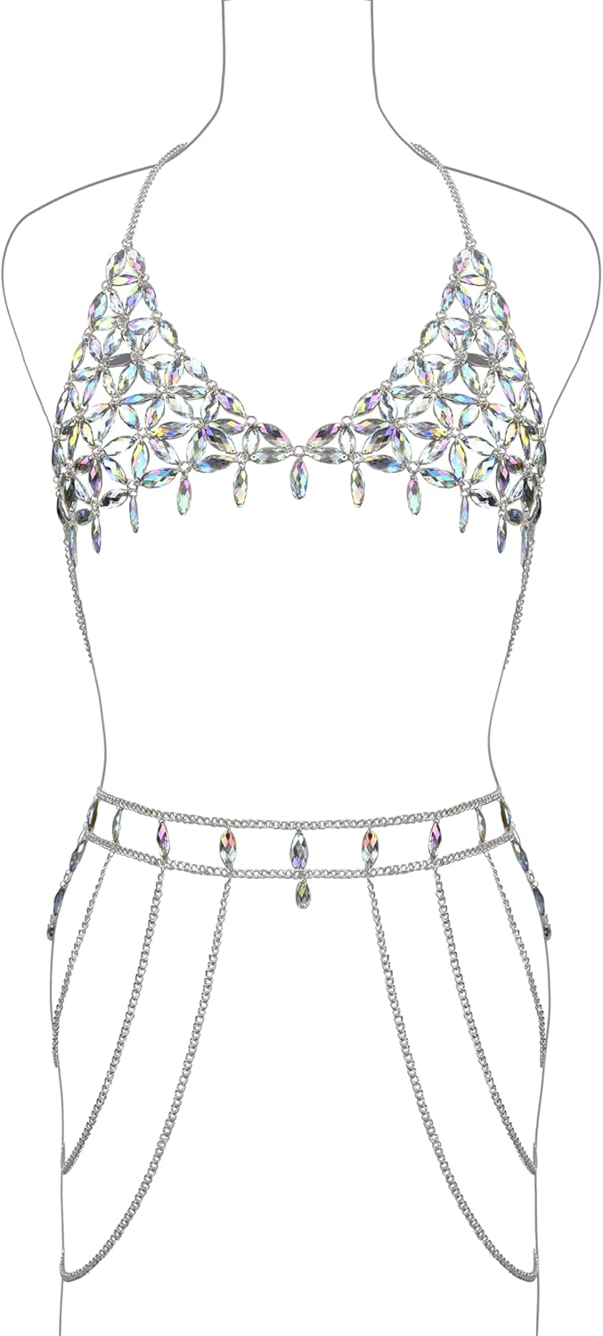 Connie Cloris Womens Sexy Body Chains Suit Bikini Beach Body Jewelry