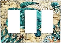 Vista 68 de Funky Retro Vintage 70s 60s Boho Hippie Hongo Botánico Floral 2 Gang Interruptor de luz de palanca doble Placa de pared Cubierta de toma