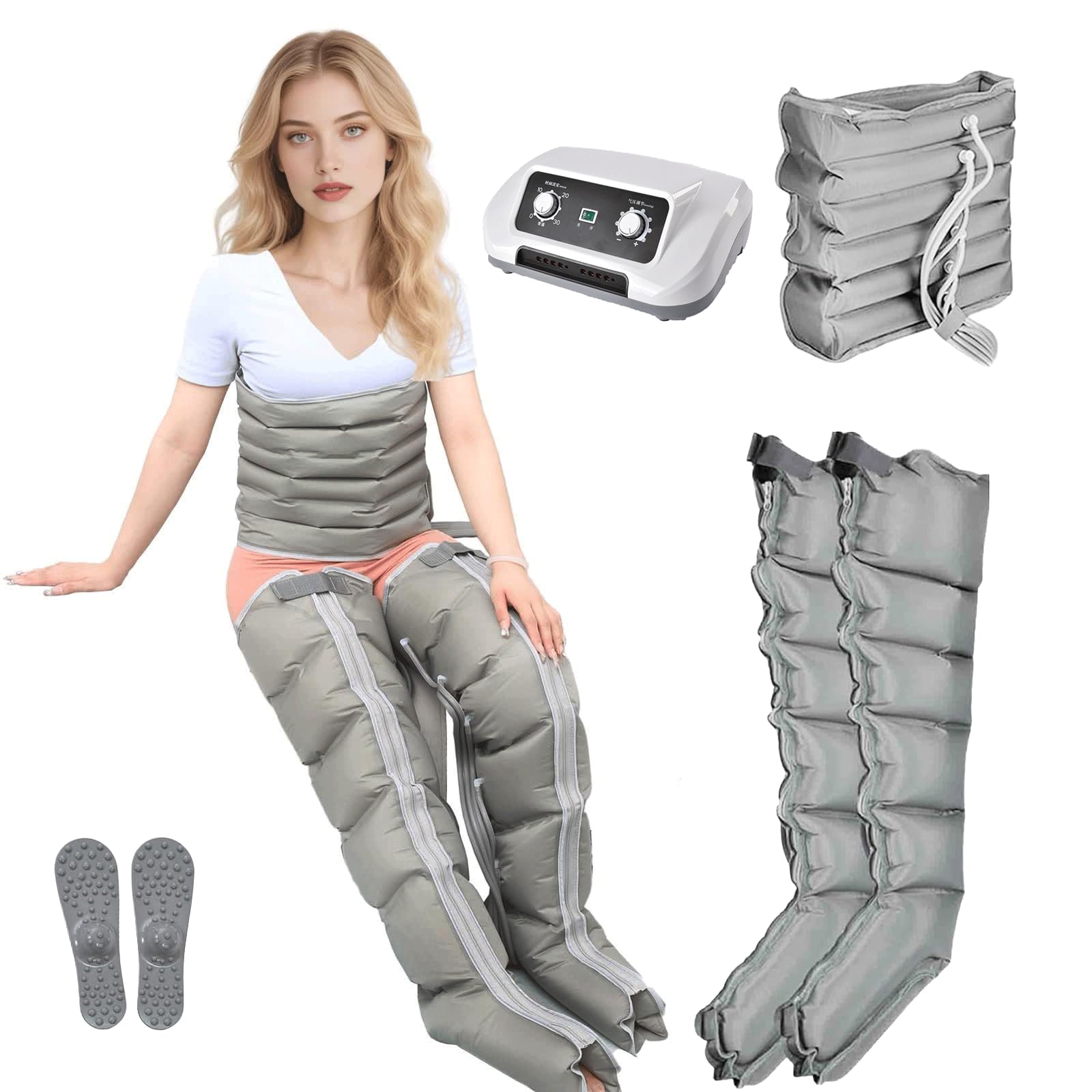 SXSLTSA Lymphatic Drainage Massager for Legs & Calves - Air Compression Recovery Boots for Enhanced Circulation, Pain Relief from Lipedema and Lymphedema