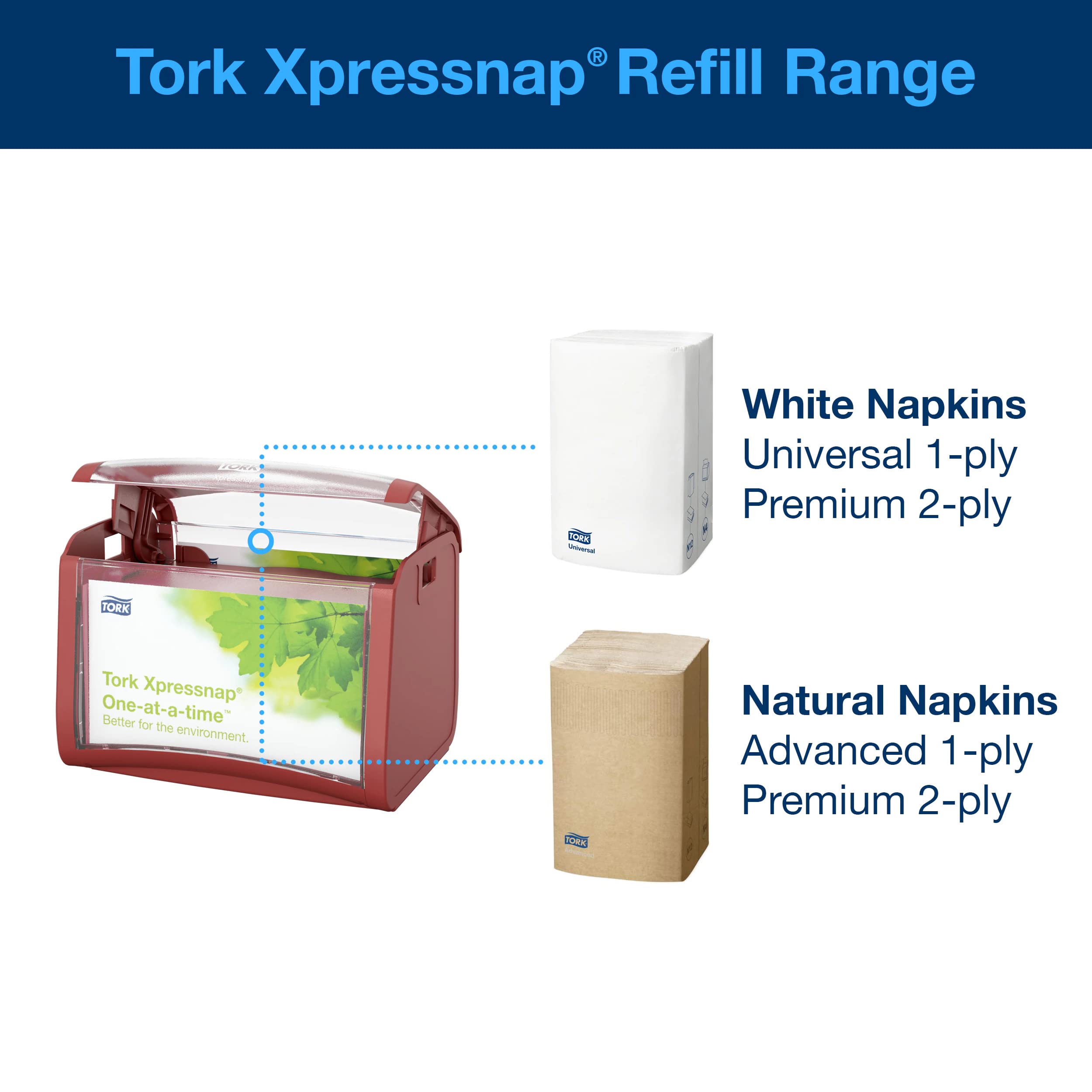Tork Xpressnap Tischspender Rot N4, Signature Linie, 15,5 cm × 20,1 cm × 15,0 cm, 272612 (x4)