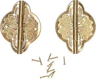 2pcs Antique Hinge Set Drawer Hinge Small Brass Hinges for Wooden Furniture Foldable Table Home