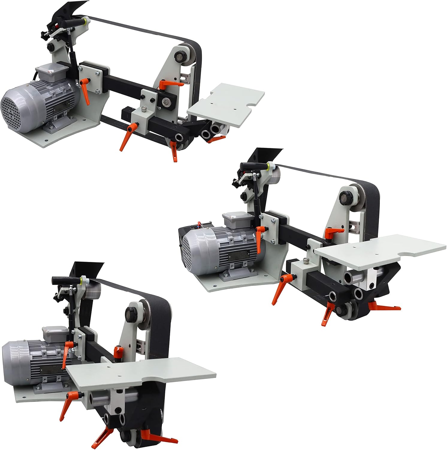 2X72"Belt Sander with 3 Grinding Wheel Bench Metal Belt Sander Multi-Angel Knife Shapener Polishing Machine Variable Speed Belt Grinder Heavy Duty 1500W 220V Without Base