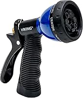 VIKING Heavy Duty Garden Hose Nozzle - 8 Adjustable Spray Patterns for Car Wash, Plant Watering, Pet Bathing & Home Use