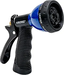 VIKING Hose Nozzle, Garden Hose Nozzle with 8 Spray Patterns, Adjustable and Heavy Duty for Washing Car, Watering Plants, Washing Pets, and Home Use