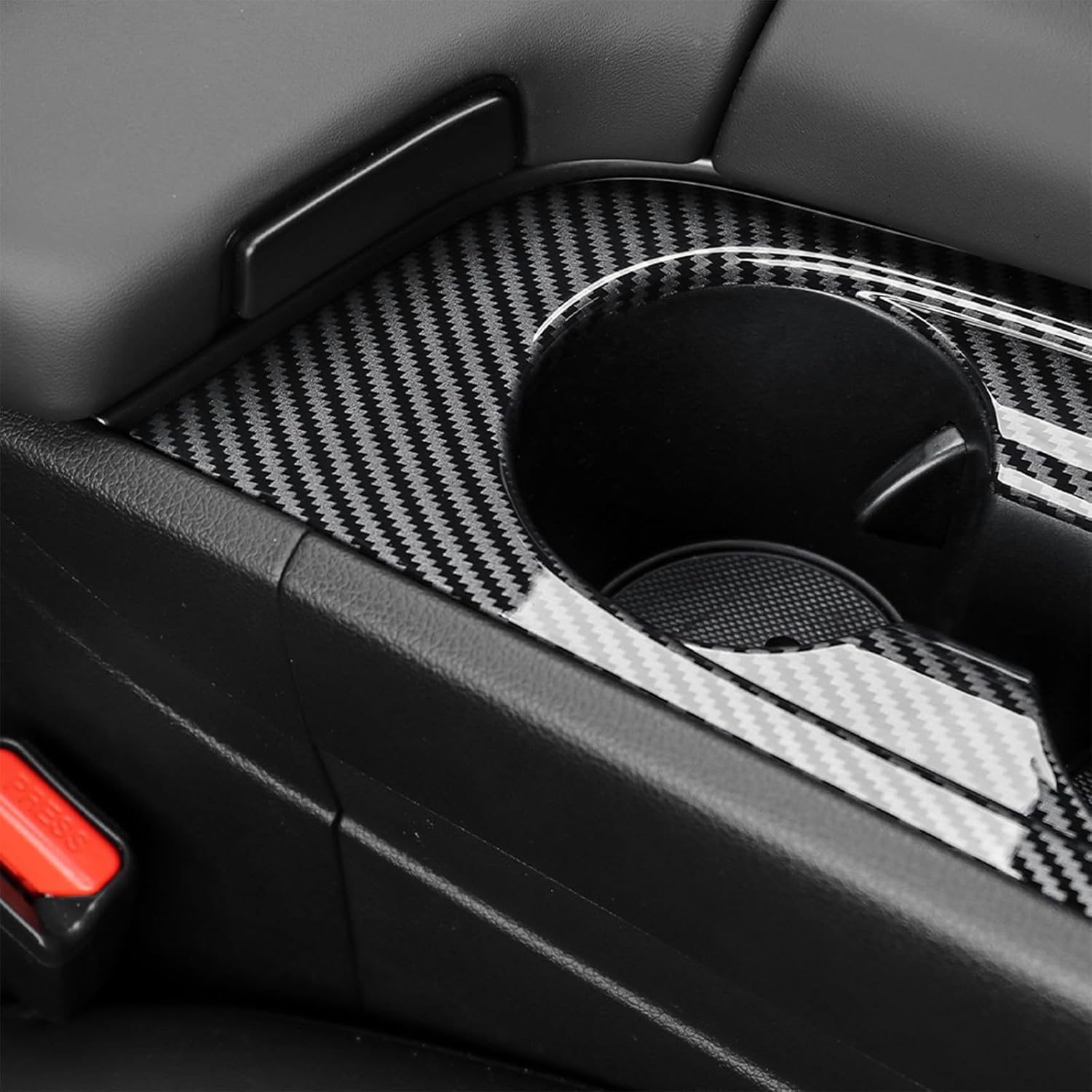 Gear Shift Panel Cover Trim, Car Gear Shift Knob Console,Panel Trims, Cup Holder Frame Cover, Compatible with Hyundai Sonata 2025 Accessories (Carbon Fiber Pattern)