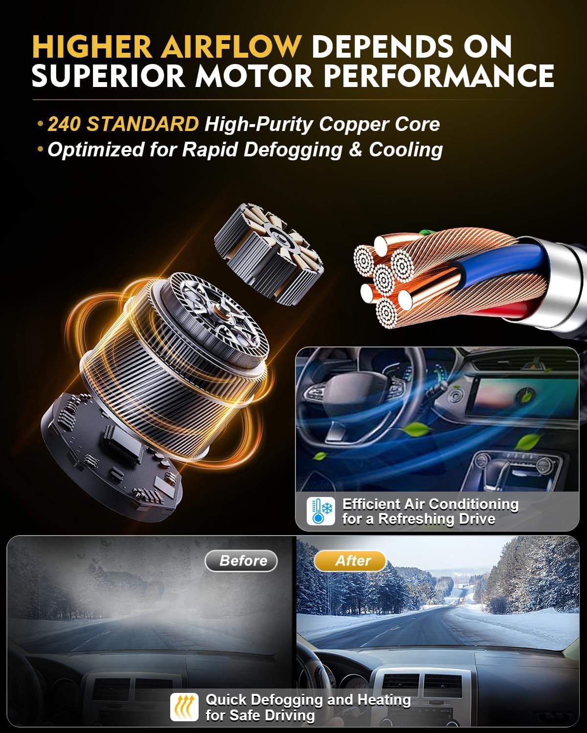 AATEE 700203 HVAC Heater Blower Motor Fit for:- CHRYSLER 200 2011-2014; for:- Ford Edge 2007-2017 Fusion 2013-2017; for:- JEEP Wrangler 2011-2013; for:- HONDA for:- ACURA for:- TOYOTA for:- LEXUS