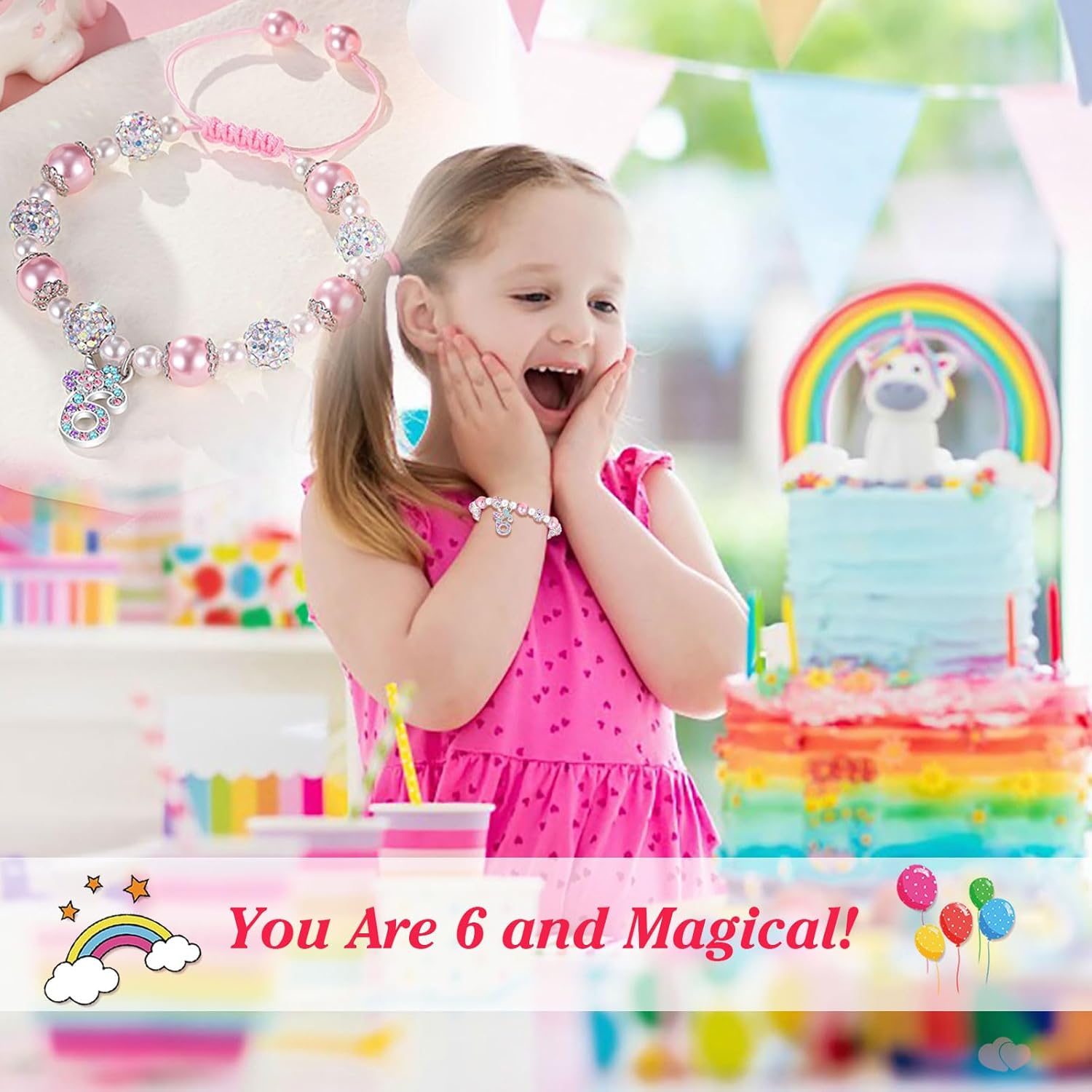 UPROMI Birthday Gifts for 3-12 Year Old Girl Unicorn Bracelet, Christmas Gifts for Daughter/Granddaughter/Niece - Image 2