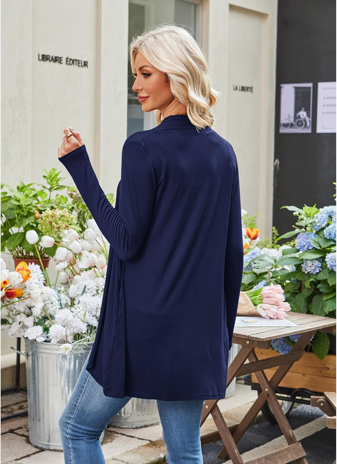 Bluetime Women's Open Front Cardigan Sweaters Lightweight Long Sleeve Drape Knit Cardigans with Pockets (S-3XL) - Image 7