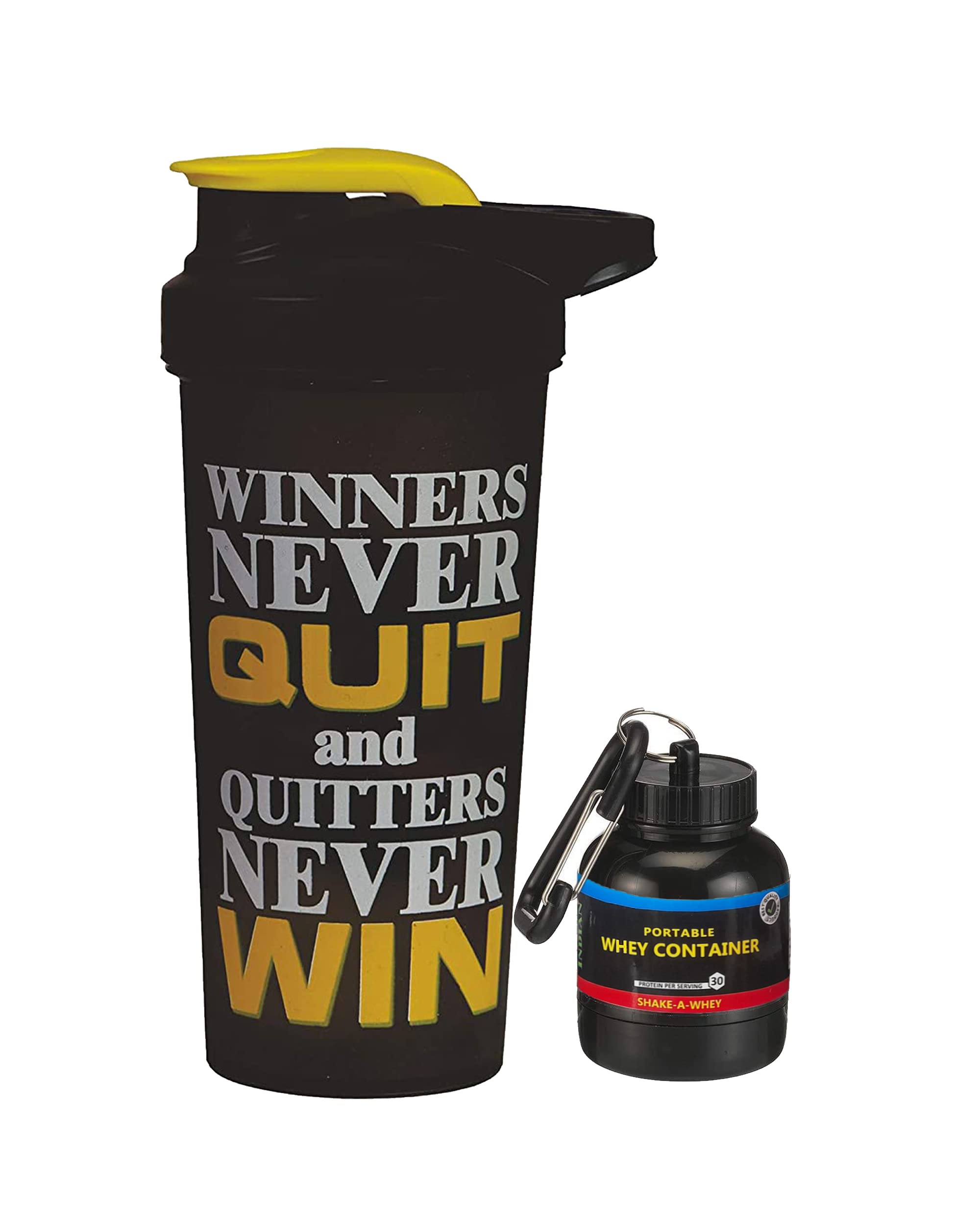 Super Quality Combo Pack of Gym Shaker with Whey Bottle|Gym Shaker|Wheyloader|Shaker Bottle (Yellow)-image-18