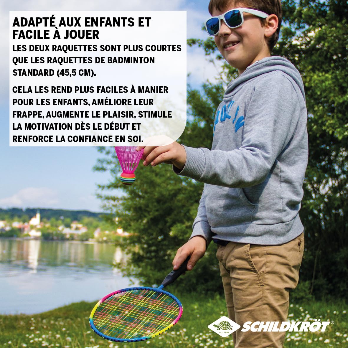 Schildkröt Set de Badminton Junior 2 Raquettes 45,5 cm 2 Volants Housse