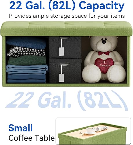 Miniatura 96 de BRIAN & DANY Otomana pequeña con almacenamiento, taburete de pie, cubo de almacenamiento otomano, reposapiés para sofá con patas, color marrón, 15 x