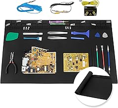 70cm x 40cm ESD Welding Mat Large Anti-Static Mat Silicone Repair Mat High Temperature Resistant (Black)