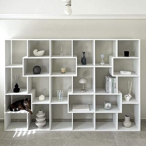 Miniatura 83 de Mobili Fiver, Estantería Iacopo XS (63.31 x 31.5 pulgadas), roble rústico, fabricada en Italia Roble rústico,Ashwood Negro,Ashwood Blanco,Efecto