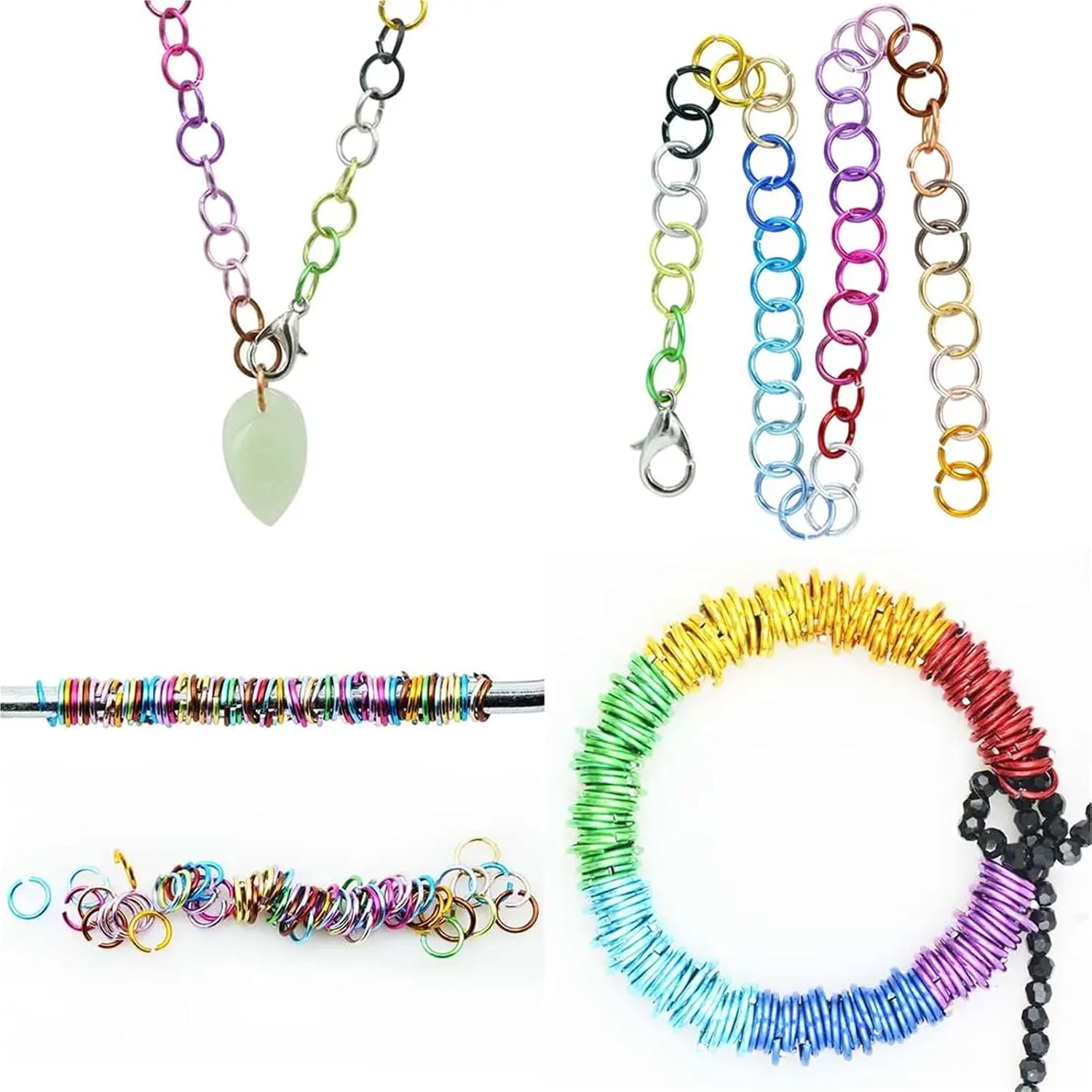 Colored Jump Rings 2Box 6mm Open Jump Rings Jewelry Findings Loop Jump Rings for Choker Bracelets Necklaces Chain Making 7200pcs/Box