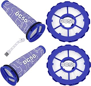 DC50 Filter Replacement Compatible with Dyson DC50 Animal Multi Floor Complete Vacuum, Replace Part # 965081-01 & 965080-01, Kit include 2 Pre-Motor, 2 HEPA Post-Motor Filters and 1 Cleaning Tool