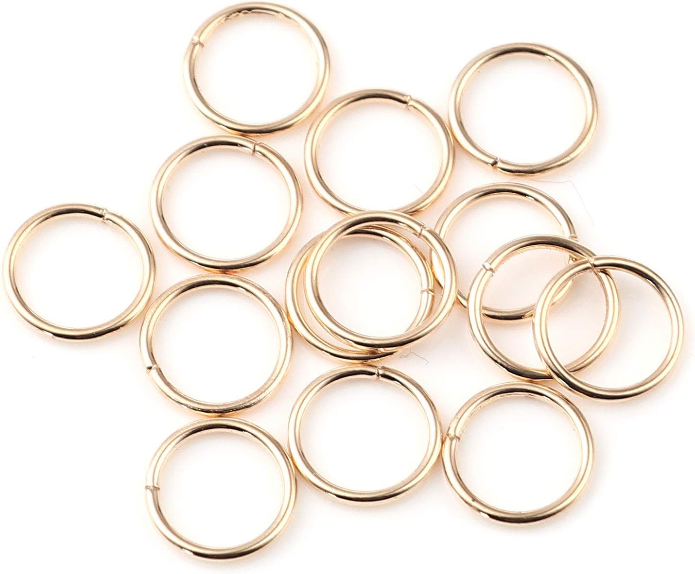 HDSupplies 200 Pieces - 14mm Jump Rings Shiny Silver Tone - 16 Gauge (1.2mm Thickness)