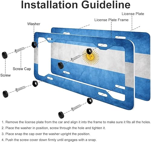 Miniatura 3 de Juego de 2 marcos de matrícula y marcos de matrícula con la bandera de México, soporte para placa delantero y trasero con kit de montaje, resistente