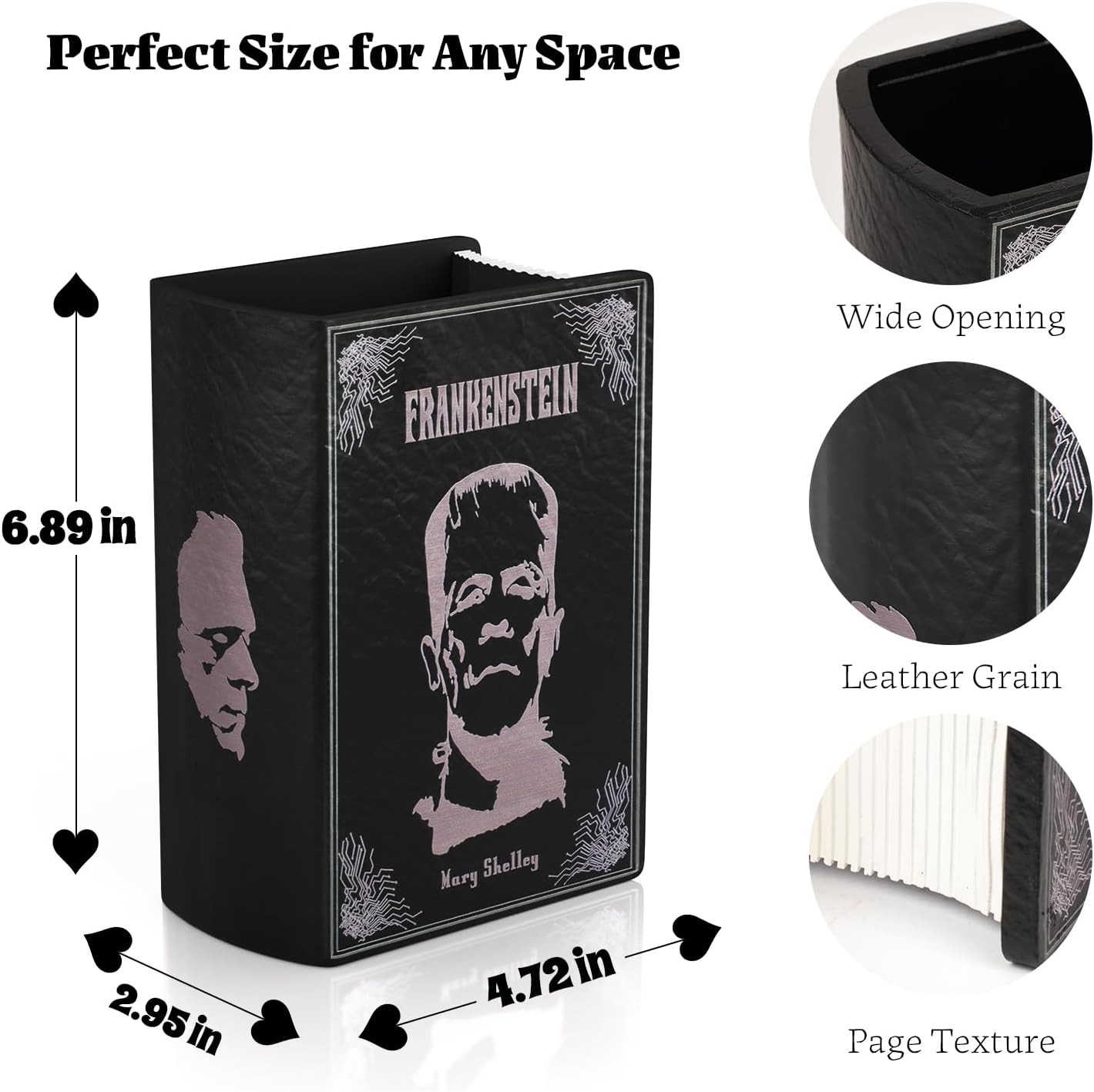 Gothic Book Vase for Flowers Goth Room Decor Gifts for Book Lovers Flower Vase Unique Halloween Vase Frankenstein Decor