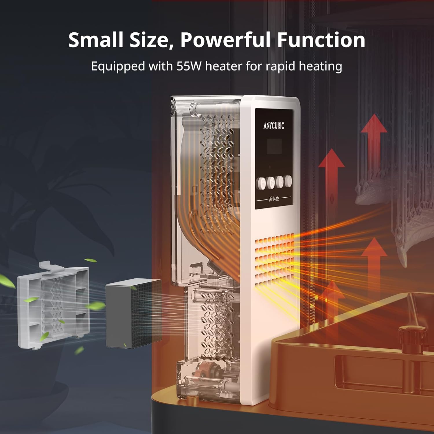 ANYCUBIC Mini Purifier & Heater, Pre-heatable Temperature Controller for Most LCD/SLA/MSLA Resin 3D Printers, Orginal Accessory Replacment for Photon Mono M5s Pro/M5s/M5/M7