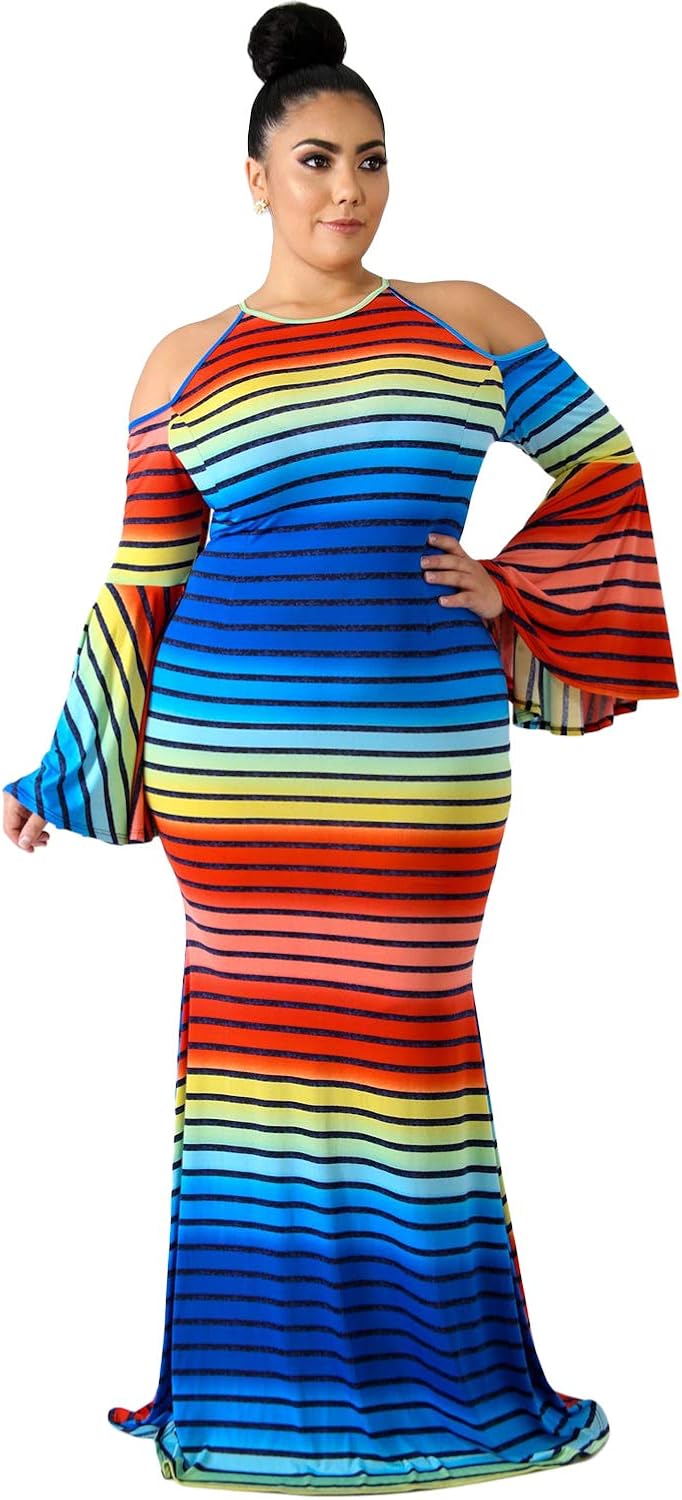 rainbow plus size sundresses