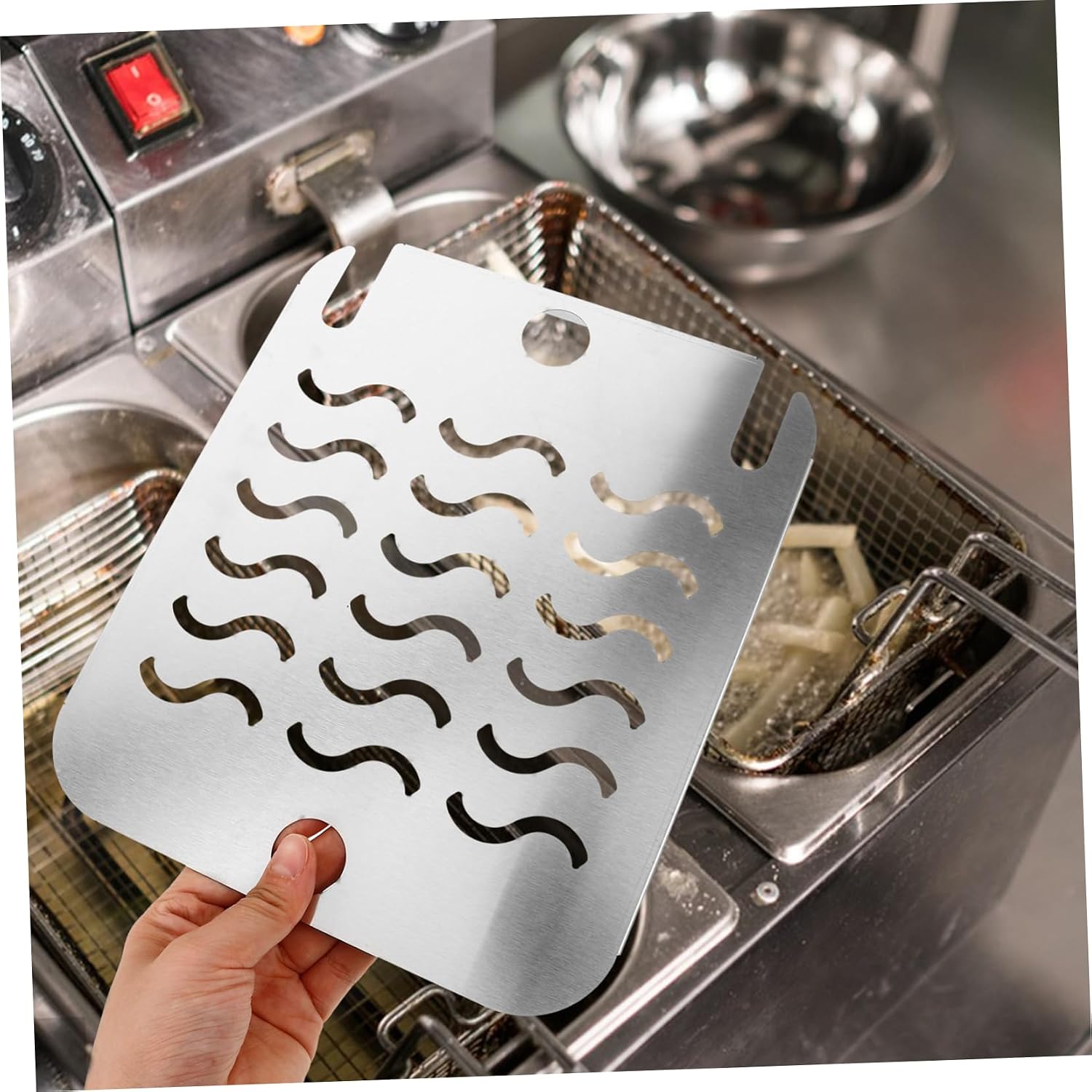 Electric Fryer Basket Crumb Screen Food Debris Screen Stainless Steel Easy to Clean Deep Fryer Accessory