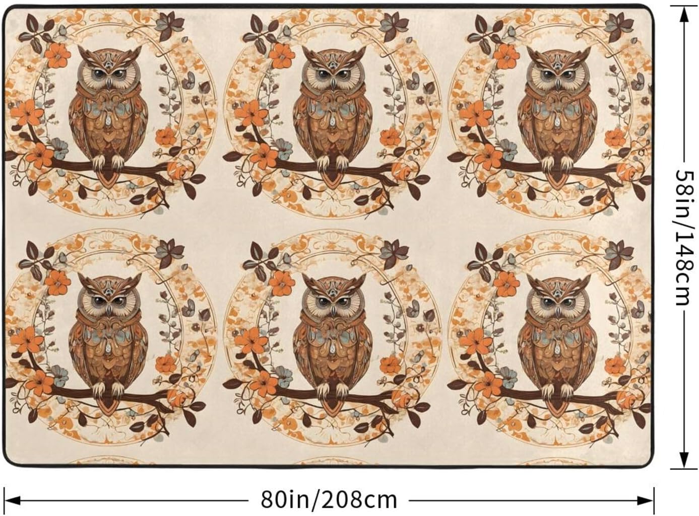 Flannel Non-Slip (Owl Beliefs) Rug Pad 80×50in Soft Washable Protective for Hardwood Floors Bedroom Bathroom Living Room
