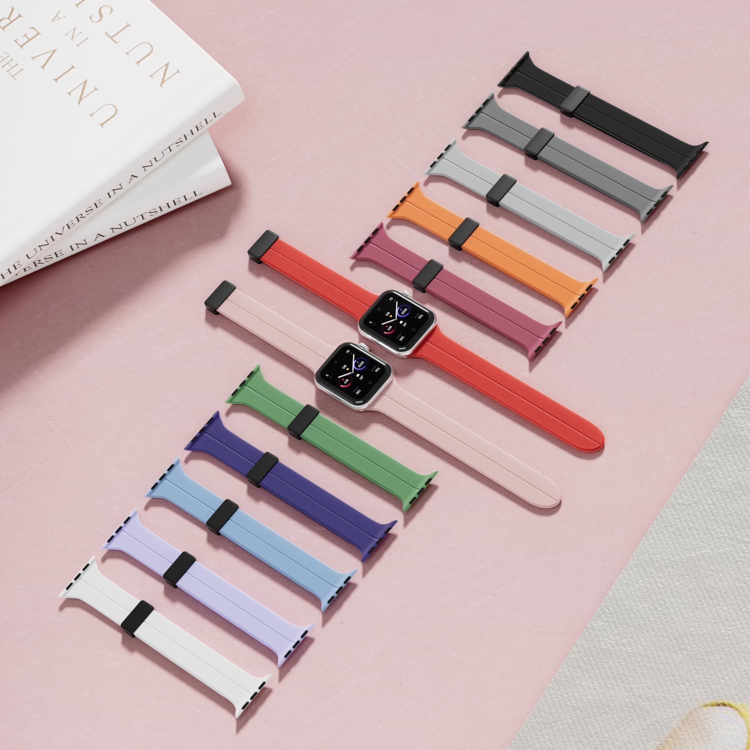 Sport Bands Compatible with Apple Watch Band 42mm 44mm 45mm 46mm 49mm for Women and Men, Magnetic Closure Silicone Sport Strap for iWatch Series 10 9 8 7 6 5 4 3 SE Ultra (Orange) - Image 6