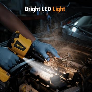 Cordless Compressed Air Duster Compatible with DeWalt 20V MAX Battery (Tool Only), 4-in-1 Portable Blower Inflator Vacuum Deflator, 360MPH, 51,000 RPM Brushless Motor, 3-Speed for PC Cleaning, Air Bed