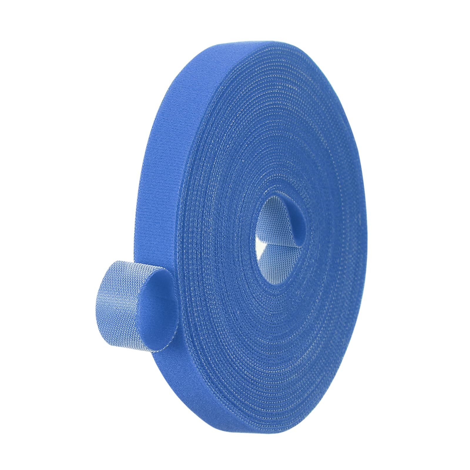 PATIKIL 0.6IN x 33FT Hook and Loop Tape, Double-Sided Nylon Strips Reusable Cable Ties Roll Multi-Purpose Cord Management Tape Wrap Fastener for Home Office, Blue