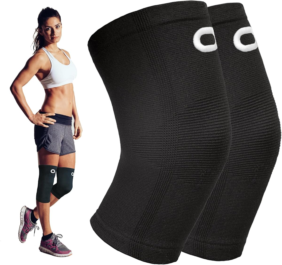 Rodillera para mujeres y hombres (par) – Rodilleras para correr, entrenamiento, levantamiento de pesas y deportes – Rodillera de compresión para aliviar el dolor de rodilla, desgarro de menisco y artritis