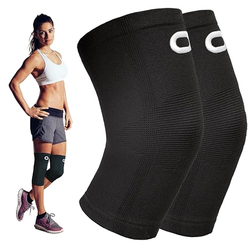 Crucial Compression Knee Support Sleeves for Women & Men (Pair)