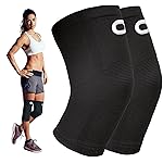 Crucial Compression Knee Sleeve (1 Pair) - Best Knee Braces for Knee Pain for Men & Women - Non-Slip Knee Support for Running, Weightlifting, Basketball, Gym, Workout, Sports