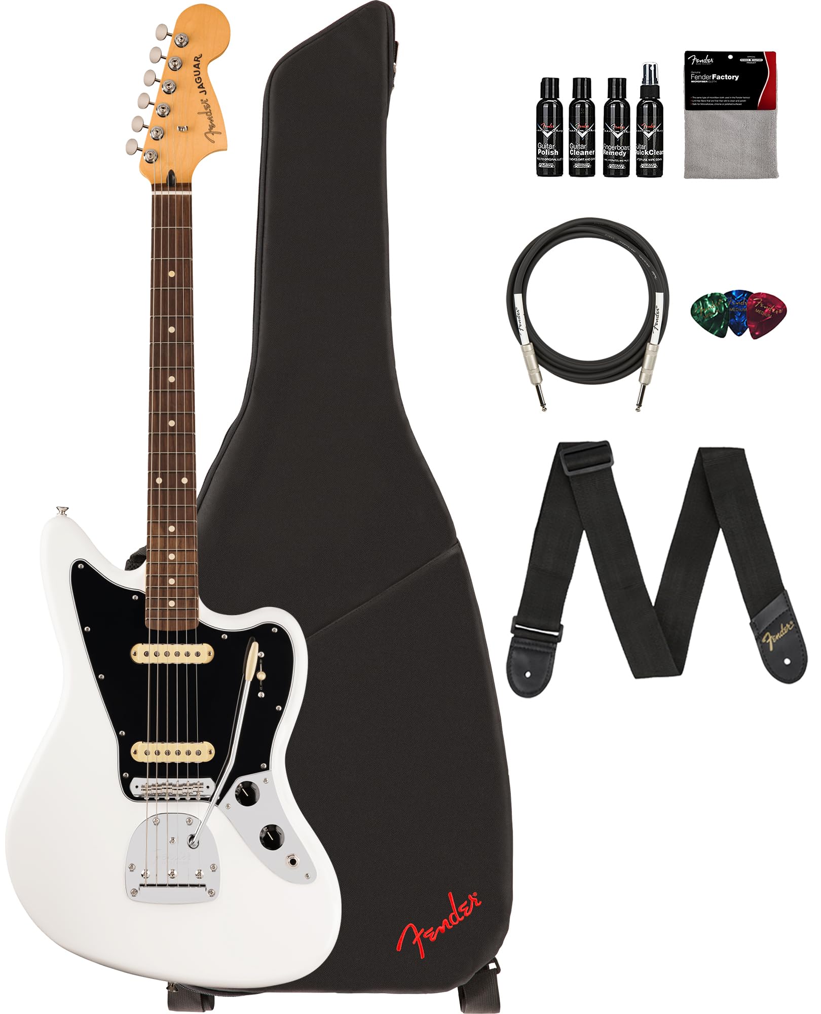 Amazon.com: Fender Player II Jaguar - Polar White Bundle with Gig