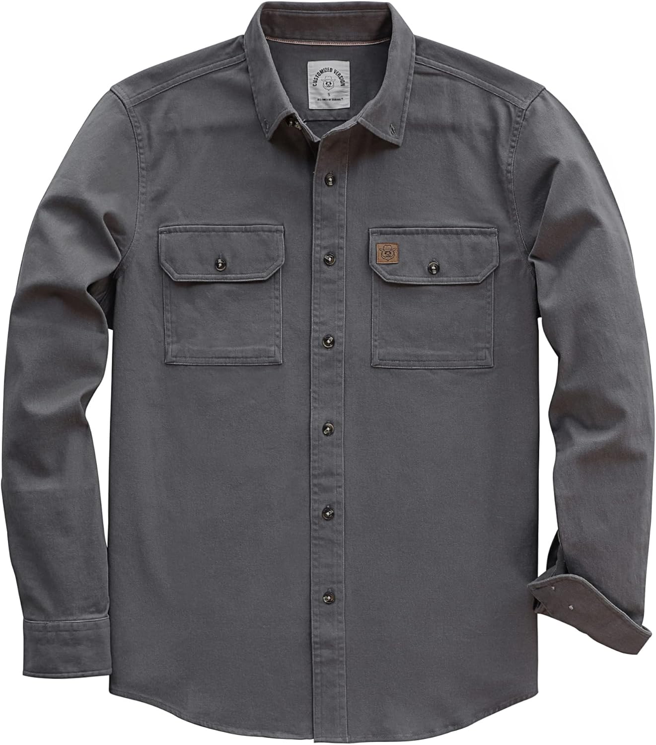 Dubinik® Mens Button Up Shirts Long Sleeve Casual Button Down Work Shirt Men Two Pocket Cotton with Comfortable