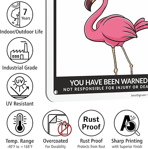 Miniatura 135 de SmartSign Divertido letrero de advertencia con texto en inglés «Beware Of Guinea Pigs – 10 x 7 pulgadas, aluminio laminado libre de óxido de 40 mil