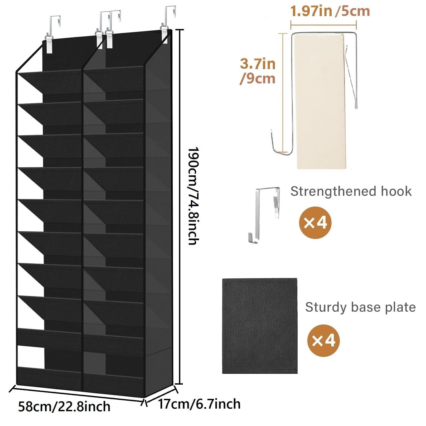 Organizer for scarpe sopra la porta, scarpiera for porta a 10 livelli