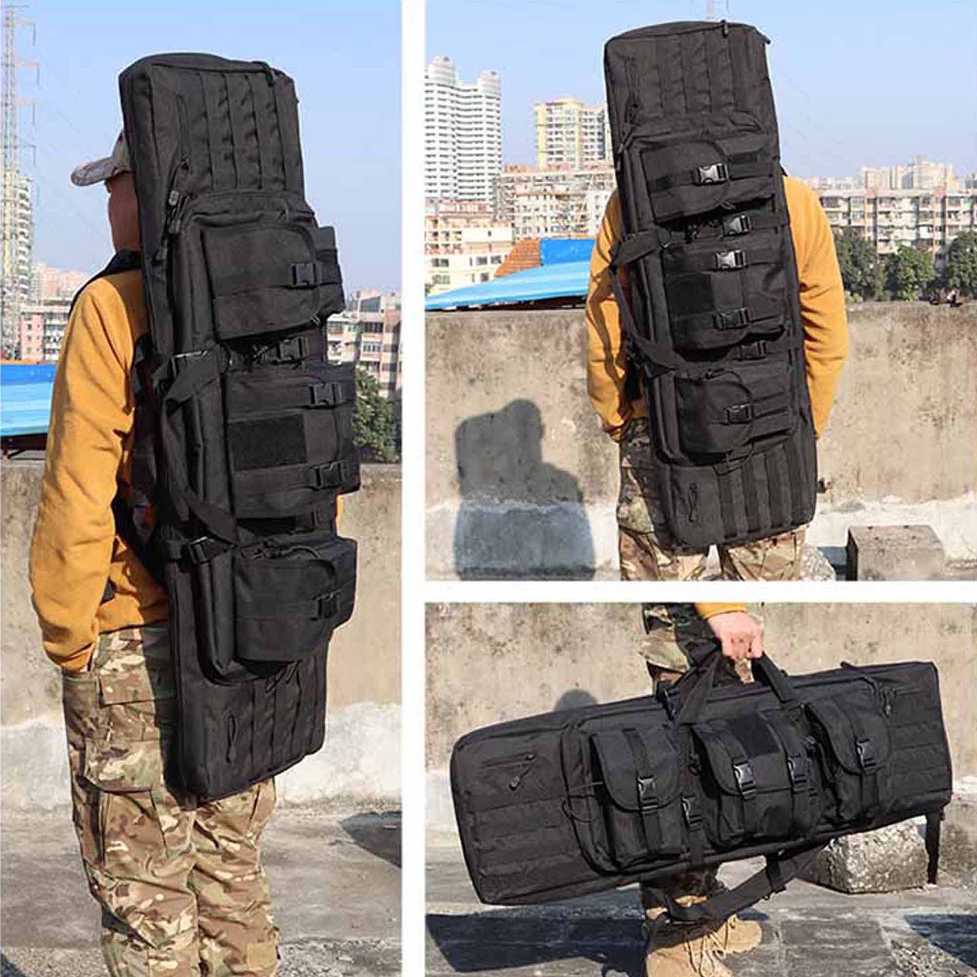 Borsa Doppia per Fucili, Custodia per Fucile Ad Aria Compressa, Borsa per Armi, Sport Fodero per Fucile da Caccia, Custodia Porta Fucili Armi,Zaino per Fucile Tattico per Caccia e Pesca