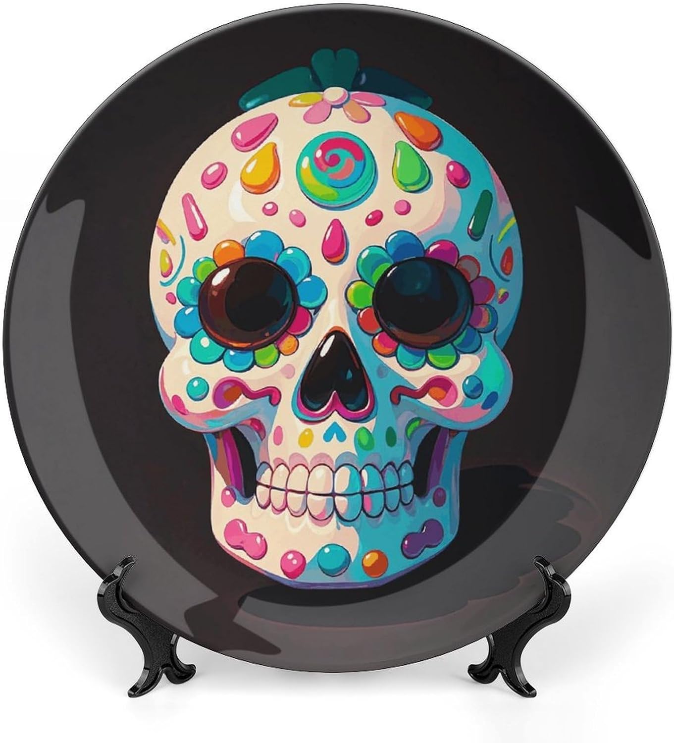 Candy Skull Ceramic Decorative Plate, Bone China Plates
