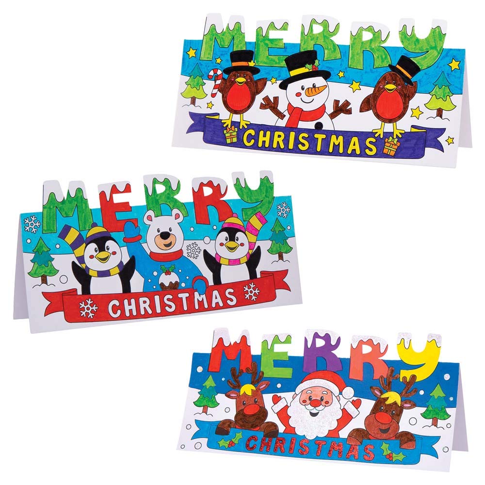 Baker Ross AX472 Christmas Color in Cards for Kids - Pack of 10, Pop Up Festive Card Crafts and Decorations for Children : Toys & Games