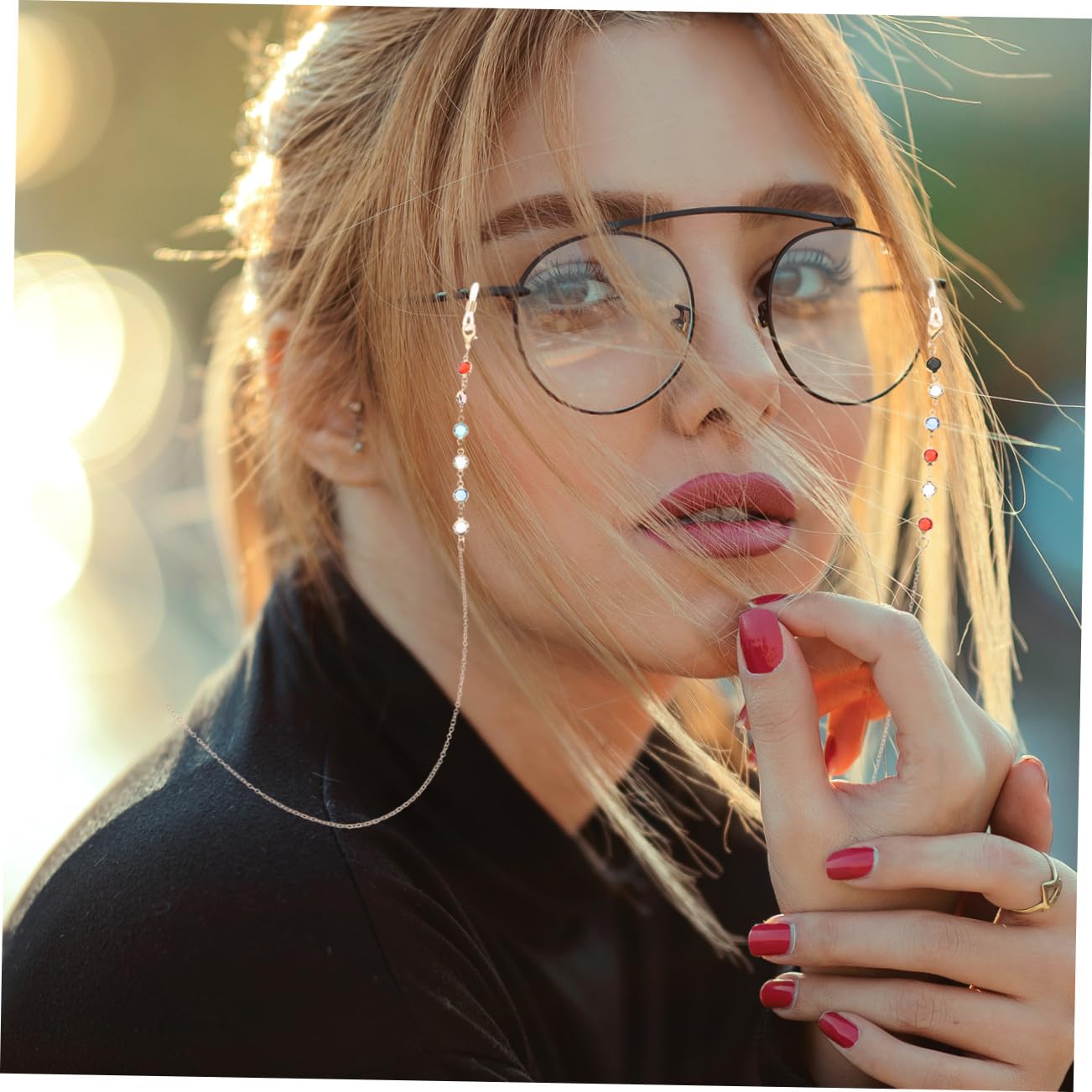 VANZACK 4 Sätze Brillenkette Für Damen Farbenfrohe Sonnenbrillen Halterung Mit Eleganten Accessoires Für Brillen Und Lesebrillen Für Täglichen Gebrauch 2 Stück * 4