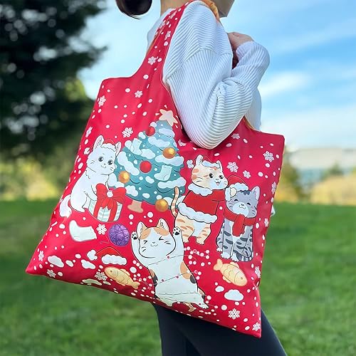 Miniatura 10 de Wrapables Christmas Holiday AllyBag Collection - Bolsa de compras reutilizable (juego de 3)