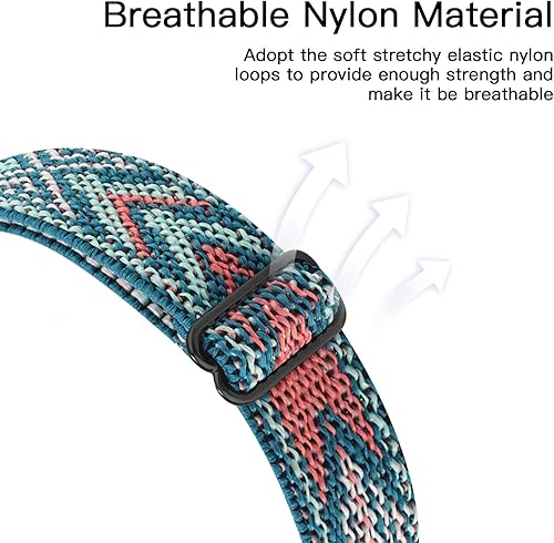 Miniatura 2 de YONWORTH Correa de reloj ajustable de nailon elástica compatible con Fitbit Charge 4/Charge 3/SE, correa elástica de nailon transpirable, correa